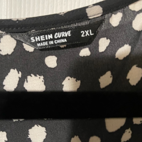 Shein Flounce Sleeve Allover Print Peplum Top Sz2X - Picture 6 of 9